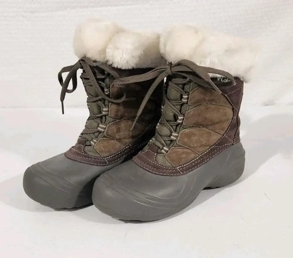 Columbia Sierra Summette Boots Women's 6 Brown Suede Faux Fur Lined Winter Snow